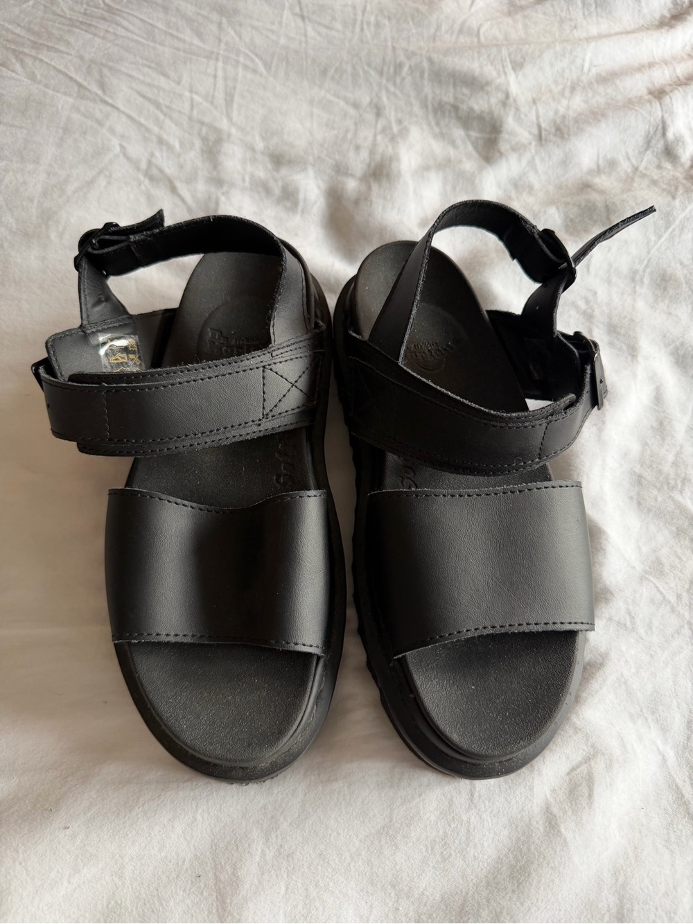 Dr. Martens Black Double-Strap Sandals, size 7